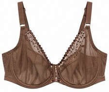 Elomi Matilda Underwire Plunge Side Support Bra US36G Brown Cafe EL8900CVE