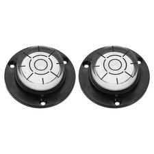 2pcs High Precision Horizontal Bubble Level 49x16.5mm Bull-Eye Level Black White