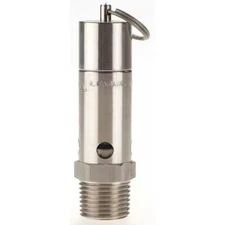 Conrader Srh375-1/2-Ss-050 Safety Valve, Hard Seat, 1/2 In, 50 Psi, Ss