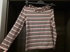 Damen Mädchen Langarmshirt Gr. S Pull&Bear Mex 26 gestreift braun beige
