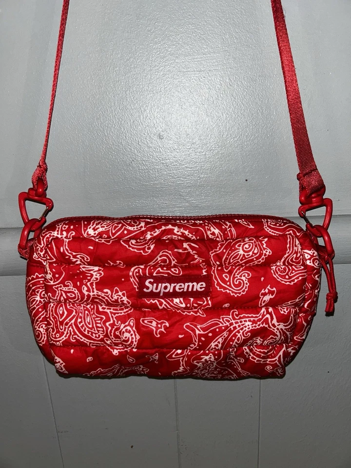 Bolso de hombro Supreme rojo cachemir Foto 2 de 4