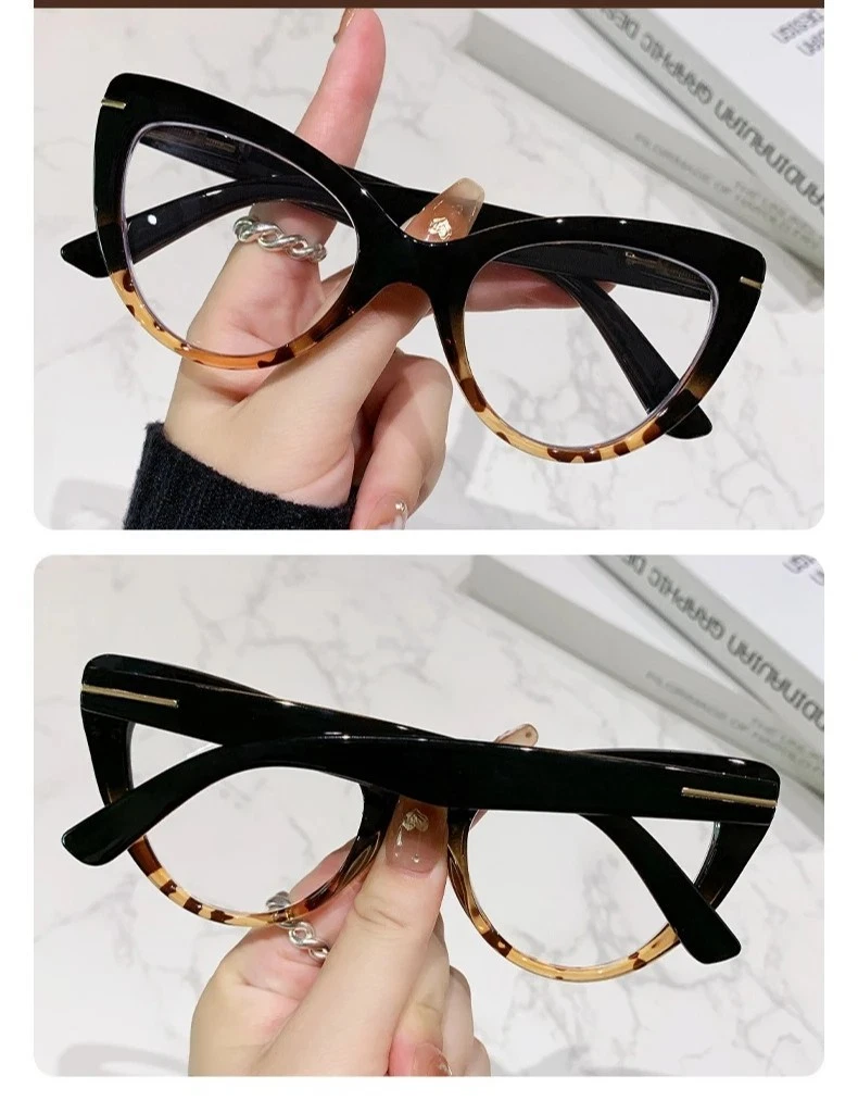 Oversized Cat Eye Reading Glasses Trendy Cute Anti Blue Light Readers Eyeglasses