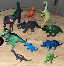 Lot 11 Dinosaur Toys Small Mini Plastic Assorted Dino Sensory Toy Educational
