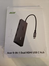 Acer 9 in 1 USB C Hub Dual HDMI Adapter 4K with USB 3.0 SD TF PD for Laptop PC