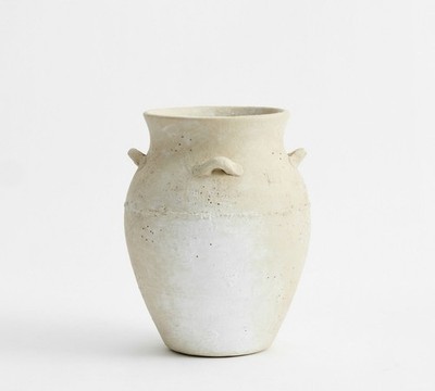 Pottery Barn Dune Ceramic Vase Collection Medium Vase 15.75'' Beige Decor