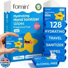 Fomin Mini Hand Sanitizer Wipes 16 Pack (8 Count) - Fragrance Fre