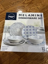 Melamine Dinnerware Set 12-Piece