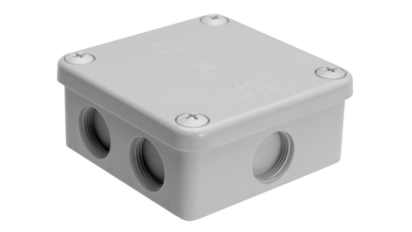 Surface Mounted Box, Material Bakelite, Colour RAL7035, IP54 K85