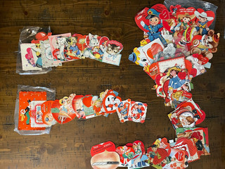 Enorme lotto di biglietti di auguri San Valentino vintage Gibson A. C. Co. A Meri Card