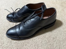 Mens Allen Edmonds Fifth Avenue Black Cap Toe Oxford Shoes 10 C Dainite With Box