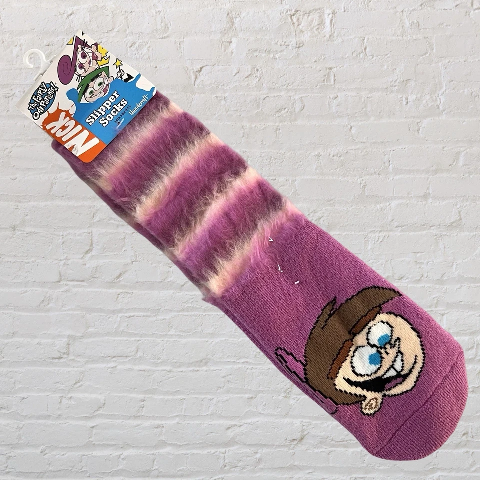 Nickelodeon The Fairly OddParents Zapatilla Calcetines Niñas 9-11 Rosa Difuso Timmy Nuevo con Etiquetas Foto 2 de 4