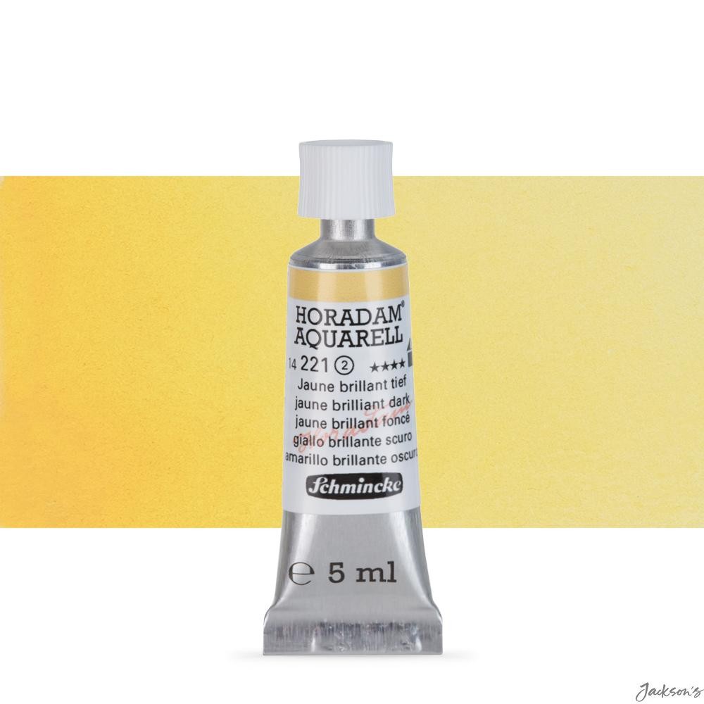 Schmincke Horadam Watercolour Paint Inorganic Pigment 5ml Jaune Brilliant Dark