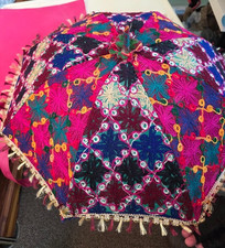 Unbranded Indian Cloth Handmade Embroidered Parasol or Umbrela 24" Decor ONLY