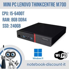 Mini PC Lenovo ThinkCentre M700 Cpu i5-6400T Ram 8gb DDR4 SSD 240gb W11P  Wi-Fi