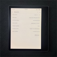 Amazon Kindle Oasis 10th Gen eBook Reader Gray Wi-Fi 6.06GB Dark Mode Sync