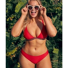 NWT Aerie Full Coverage Bikini Swim Bottom in Red - Size Medium
