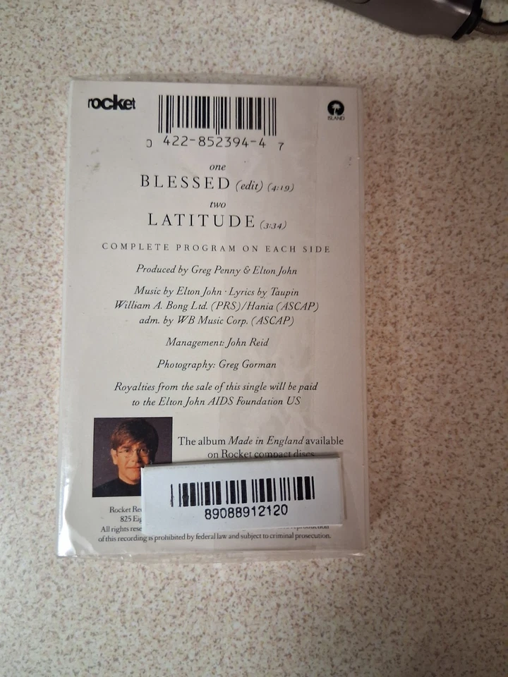 Elton John~Blessed~Cassingle~Cassette Single~SEALED! - Image 2 of 2
