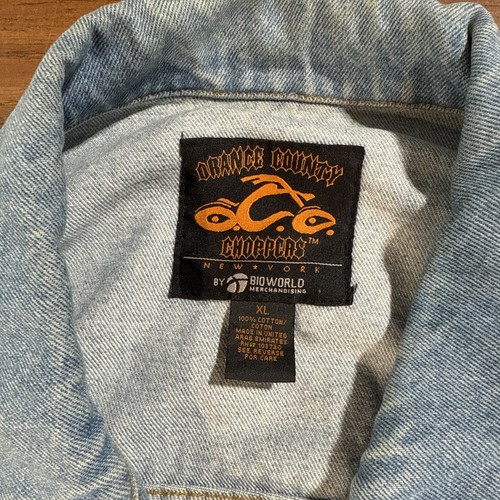 Giacca jeans denim vintage Orange County Choppers logo ricamato XL - Foto 10 di 20