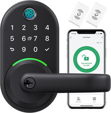 Smart Door Handle Lock with Keypad, Fingerprint Knob for Front Door  Keyless E