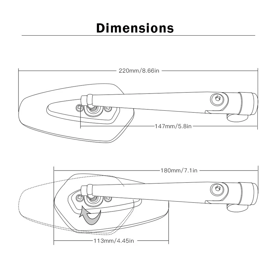 7/8" Moto Rétroviseurs Rétroviseurs de recul Pour HONDA CBR1000RR CBR600RR 2004- - Photo 2/4