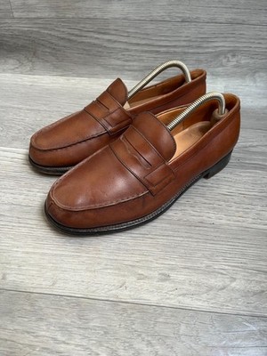 J.M.Weston 180 brown leather slip on penny loafer UK 6.5D