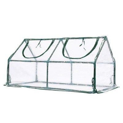 Aoodor 4x2x2FT Portable Mini Greenhouse Kit with PVC Cover for Outdoor Indoor