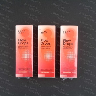 (1-3Pack) LUV Health Flow Drops - Health LUV Flow Adaptogen Mushroom Blend Drops