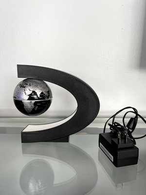 Floating Globe with LED Lights C Shape Magnetic Levitation Floating Globe Wor...