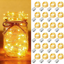 24 Pack Fairy Lights Battery Operated 3 Modes 7Ft 20 LED Mini Twinkle String L