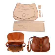 DIY leather craft women shoulder bag kraft paper die cutting sewing pattern...