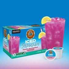 The Original Donut Shop, Iced Refreshers Mango Dragonfruit Lemonade Flavor K-Cup