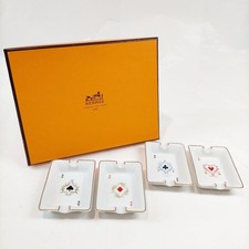 Hermes Ashtray 4 piece set Whites Gold Pottery 5513757