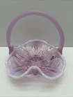 Fenton 2004 Rosemilk Frosted Pink Basket Handmade In The USA!