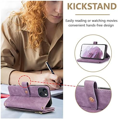 Crossbody Wallet Case for iPhone 13/iPhone 14 6.1 inch, 9 Card Slots Adjustable - Bild 3 von 7