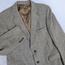 Vintage Harris Tweed Tailored in the USA Wool Blazer Harringbone 42R