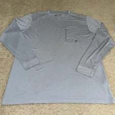 Duck Camp Shirt Mens Large Gray Long Sleeve With Zip Pocket PP-2385