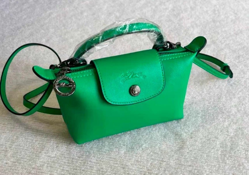 LONGCHAMP Le Pliage Xtra XS Pouch green - Leather New outlet | eBay