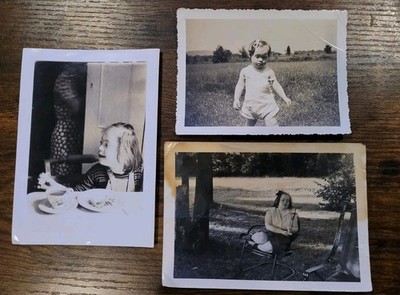 Vintage 1950's Little Girl with Down Syndrome 3 Photos at Different Ages