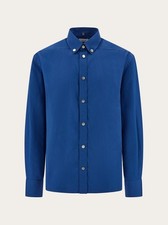FERRAGAMO MEN'S BLUE BUTTON DOWN SHIRT MSRP 810