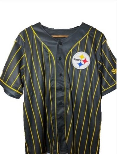 NEW NFL FOOTBALL PITTSBURGH STEELERS BASEBALL STRIPED JERSEY SIZE L