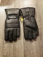 Mens Echt Leder Genuine Black Leather Gloves With Zippered Pocket Size Medium