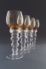 Vier traumhaft schöne, elegante, original Theresienthal Weingläser um 1960 