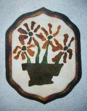 Lazy Daisies Table Mat  wool embroidery pattern