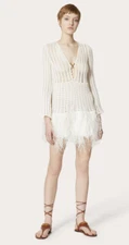 Valentino EMBROIDERED COTTON DRESS WITH FEATHERS- With Tags- RRP$5,500 AUD