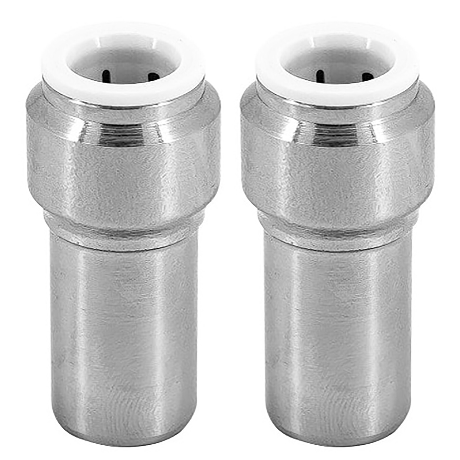 Radiator Valve 15mm x 10mm Pushfit Chrome Speed Fit Reducing Straight Stem x 2