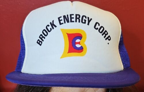 VTG 80s Brock Energy Corp Snapback Trucker Hat OH… - image 1