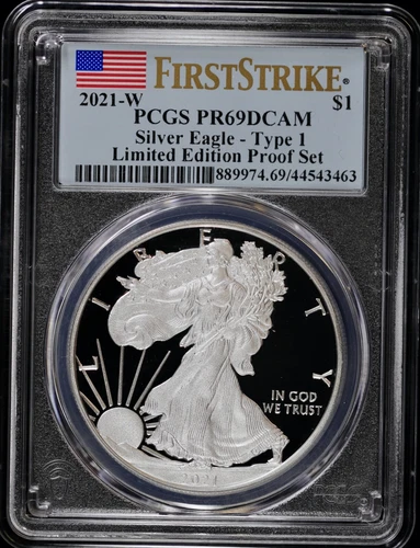 2021 W Proof American Silver Eagle PCGS PR69 DCAM Type I ASE First Strike Ltd Ed