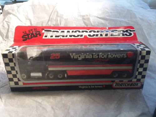 Signed 1993 Hermie Sadler #25 Virginia Is for Lovers Matchbox 1:87 Transporter
