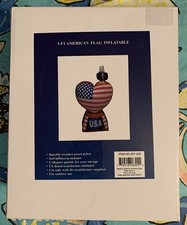 5ft Inflatable American Flag USA Heart With Eagle Patriotic Fourth Of July Decor