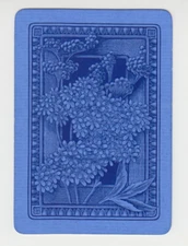 Playing Swap Cards  GENUINE 1 only single VINTAGE ENGLISH WIDE  BLUE  FLOWERS